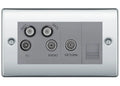 BG Nexus Metal Polished Chrome Quadplex Combination TV Socket NPC69G