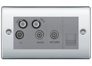 BG Nexus Metal Polished Chrome Quadplex Combination TV Socket NPC69G by British General (BG-NPC69G)