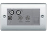 BG Nexus Metal Polished Chrome Quadplex Combination TV Socket NPC69G by British General (BG-NPC69G)