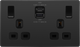 BG Evolve PCDBC22UAC45B 13A Double Switched Power Socket + USB A+C (45W) - Black Chrome