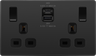 BG Evolve PCDBC22UAC45B 13A Double Switched Power Socket + USB A+C (45W) - Black Chrome by BG Evolve (BG-PCDBC22UAC45B-Shopify-SA_1)