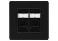 BG Screwless Matt Black 2 Gang RJ45 Data Socket FFBRJ452B Black Inserts