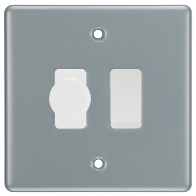 BG Metal Clad 2 Gang Light Switch 1x LED Dimmer 1x 2 Way Custom Switch