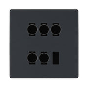 BG Evolve Matt Grey 5 Gang Trailing Edge LED Dimmer Light Switch 2 Way Custom Switch by British General (Evolve-MG-CUSTOM-5GANG-5xDIMMER- 2WAY)