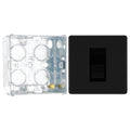 BG Screwless Matt Black Single Master Telephone Socket FFBBTM1 with 35mm Steel Back Box