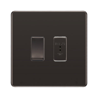 BG Screwless Black Nickel 2 Gang EMG LTG TEST Key Switch with 2 Way SP Switch by British General (BG-SCL-BN-2G-1x-EMG-LTG-1x-SP)