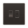 BG Screwless Black Nickel 2 Gang EMG LTG TEST Key Switch with 2 Way SP Switch