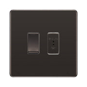 BG Screwless Black Nickel 2 Gang EMG LTG TEST Key Switch with 2 Way SP Switch by British General (BG-SCL-BN-2G-1x-EMG-LTG-1x-SP)
