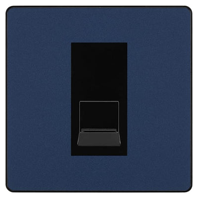 BG Evolve Matt Blue Single RJ11 Telephone Socket PCDDBRJ111 - Black Insert by British General (BG-PCDDBRJ111B)