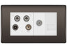 BG Nexus Metal Black Nickel Quadplex Combination TV Socket NBN69W by British General (BG-NBN69W)