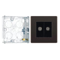 BG Screwless Black Nickel 2 Gang Coaxial TV Socket FBN61 with 25mm Steel Back Box