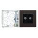BG Screwless Black Nickel 2 Gang Coaxial TV Socket FBN61 with 25mm Steel Back Box