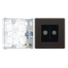 BG Screwless Black Nickel 2 Gang Coaxial TV Socket FBN61 with 25mm Steel Back Box