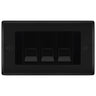 BG Nexus Matt Black 3 Gang IDC Secondary Telephone Socket - Black Insert by British General (BG-NFBBTS3B)
