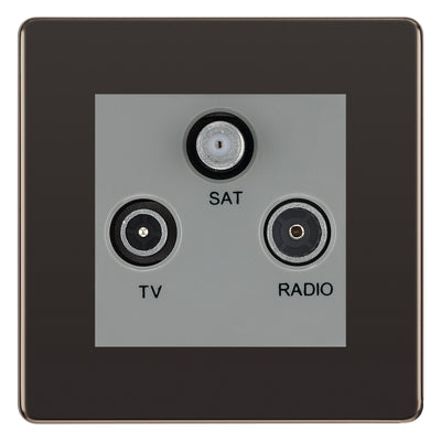 BG Nexus Screwless Black Nickel TV/FM/SAT Socket FBN67G by BG Nexus (BG-FBN67G)