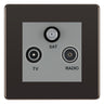 BG Nexus Screwless Black Nickel TV/FM/SAT Socket FBN67G by BG Nexus (BG-FBN67G)