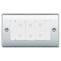 BG Nexus Polished Chrome Triple Secondary Touch Dimmer Switch White Inserts NPCTDS3W