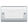 BG Nexus Polished Chrome Triple Secondary Touch Dimmer Switch White Inserts NPCTDS3W