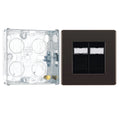 BG Screwless Black Nickel RJ45 Double Data Outlet Socket FBNRJ452 with 25mm Steel Back Box