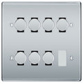 BG Polished Chrome 7 Gang Trailing Edge LED Dimmer Light Switch 2 Way Custom Switch