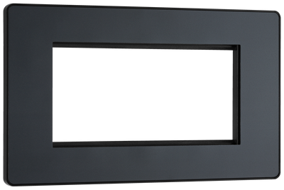 BG Evolve PCDMGEMR4B Matt Grey 4 Euro Module Front Plate - Black Insert