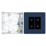 BG Evolve Matt Blue 2 Gang 200W Trailing Edge Secondary Touch Dimmer PCDDBTDS2B with 25mm Steel Back Box