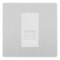 BG Evolve Brushed Steel Single RJ11 Telephone Socket PCDBSRJ111 - White Insert