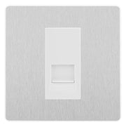 BG Evolve Brushed Steel Single RJ11 Telephone Socket PCDBSRJ111 - White Insert by British General (BG-PCDBSRJ111W)