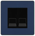 BG Evolve Matt Blue Double RJ11 Telephone Socket PCDDBRJ112 - Black Insert