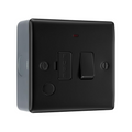 BG Nexus Matt Black 13A Flex Outlet Neon Switched Fused Connection Unit & Surface Pattress Back Box