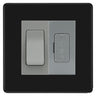 BG Screwless Matt Black 2 Way Light Switch & 13A Fused Spur Plate | Grey Insert by British General