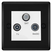 BG Nexus Metal Matt Black TV/FM/SAT Socket NFB67W by British General (BG-NFB67W)