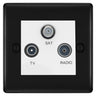 BG Nexus Metal Matt Black TV/FM/SAT Socket NFB67W by British General (BG-NFB67W)