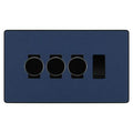 BG Evolve Matt Blue 4 Gang Switch 3x Trailing Edge LED Dimmer 1x Intermediate Custom Grid Switch