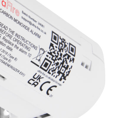 10 Year Life Digital Carbon Monoxide Alarm - UltraFire UBCO1D by UltraFire (Safelincs-UFUBCO1D)