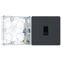 BG Evolve Matt Grey 10AX 1 Way Press Switch PCDMG14B with 25mm Steel Back Box