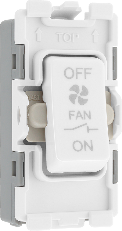 BG R15 Nexus Grid White 10A 3 Pole Fan Isolator Switch Module