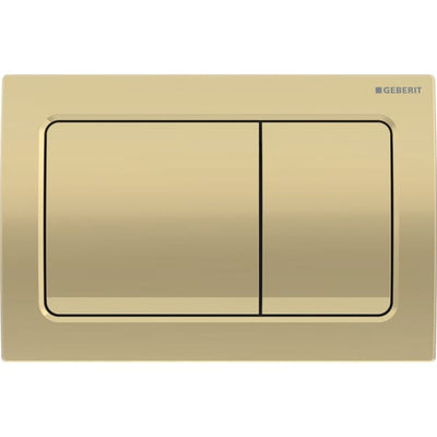 Geberit Alpha01 Square Dual Flush Plate - Brass - 115.055.QE.1