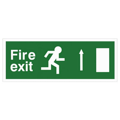Extinguishers & Equipment: White Rigid Plastic EEC Directive Fire Exit Signs Arrow Down by Rainbow (SAFELINCS-RBRPEECD)