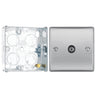 BG Nexus Brushed Steel Single Co-Axial Socket NBS60 With 25mm Steel Back Box by British General (BG-NBS60+HGS02)