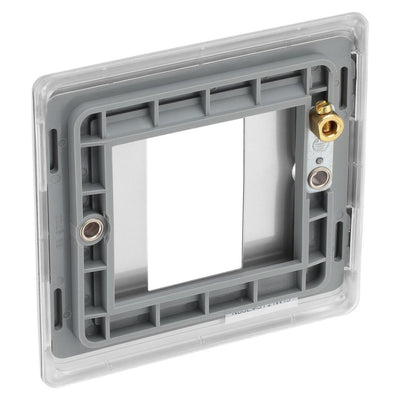 BG Nexus Brushed Steel Single Secondary Telephone Socket, Screw Terminal - White Insert