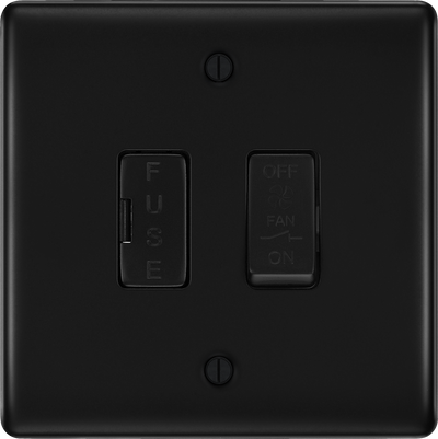 BG NFB15F Nexus Metal Matt Black 10 Amp 3 Pole Fused Fan Isolators Switch