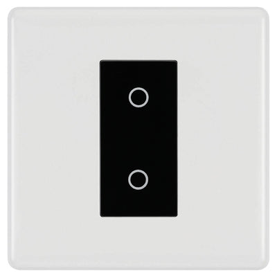 BG Nexus White Moulded Single Master Touch Dimmer Switch - Black Insert by British General (BG-8EMS1+EMTDMB)