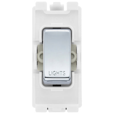 BG RRLTPC Polished Chrome 20 Amp Double Pole Appliance Grid Switch Labelled Lights by British General (BG-RRLTPC+RPC30)