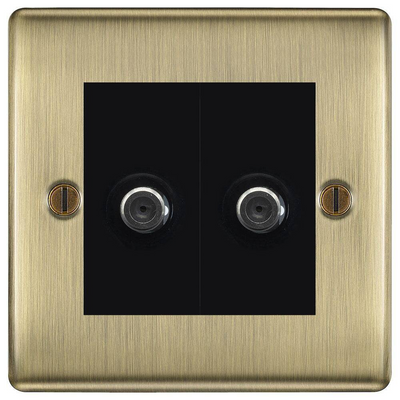 BG Nexus Metal Antique Brass Double Satellite Socket NAB642B by British General (BG-NAB642B)