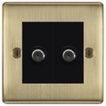 BG Nexus Metal Antique Brass Double Satellite Socket NAB642B