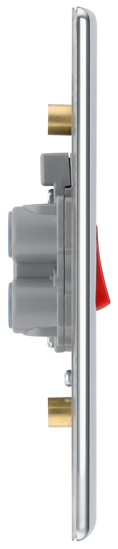 BG NPC72 Nexus Metal Polished Chrome Large Plate 45A 2 Pole Neon Cooker Switch
