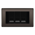 BG Nexus Black Nickel 3 Gang Master Telephone Socket, Screw Terminal - Black Insert
