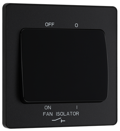 BG Evolve PCDMB15B Matt Black 10A 3 Pole Fan Isolator-Black Insert