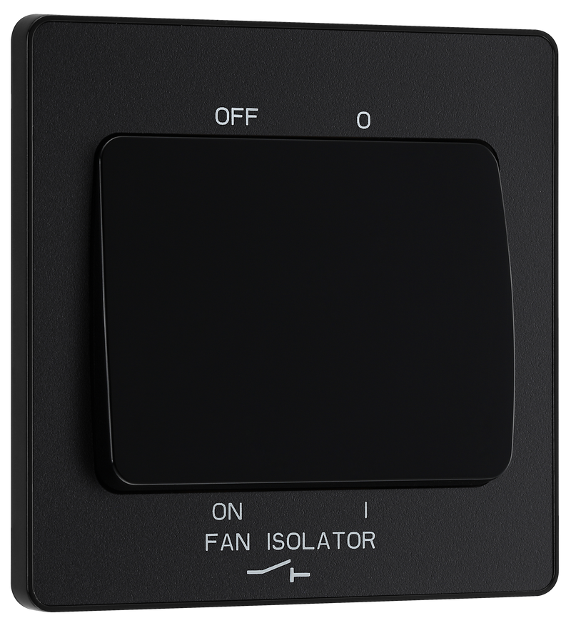 BG Evolve PCDMB15B Matt Black 10A 3 Pole Fan Isolator-Black Insert